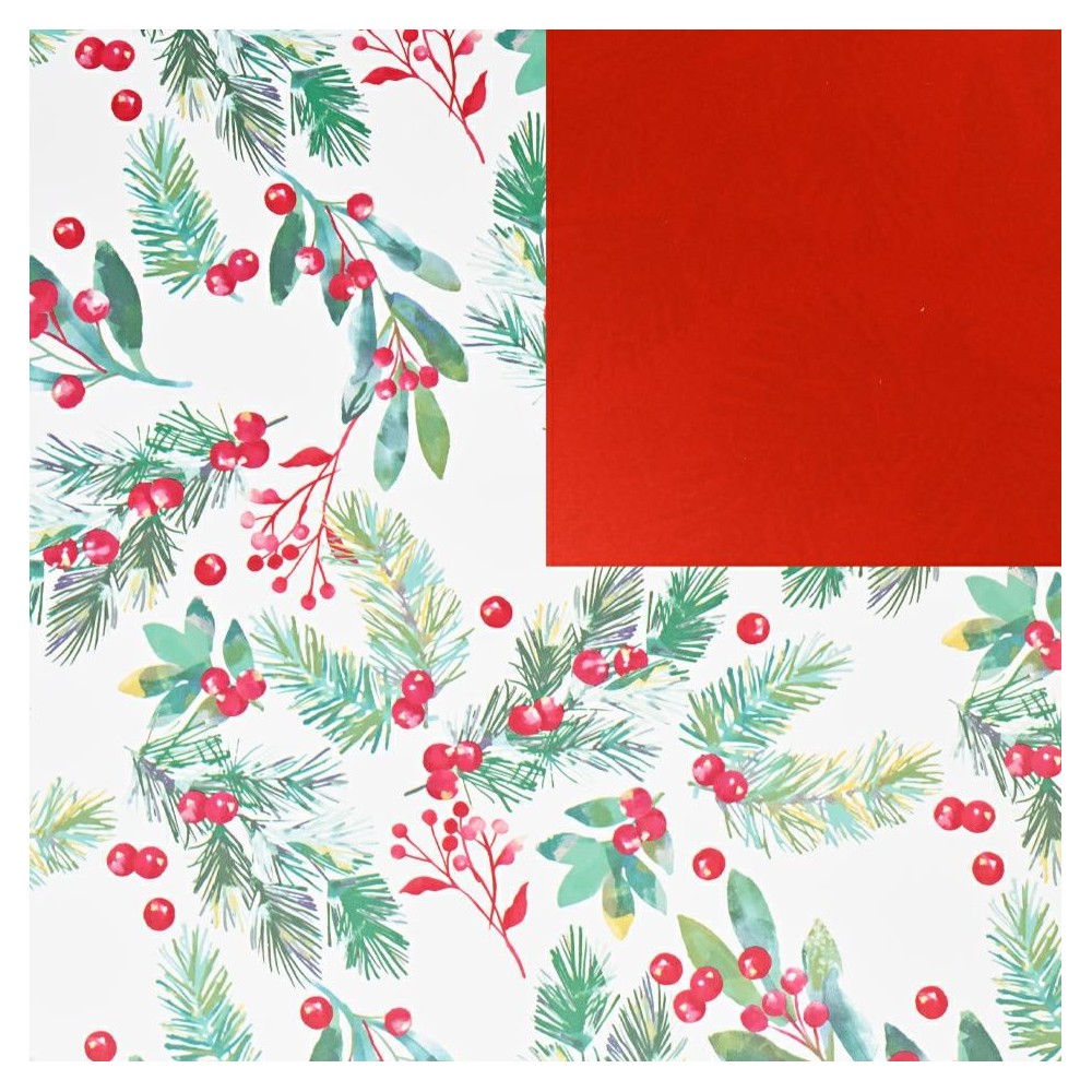 ROTOLO CARTA CM.100X25MT WINTER FOLIAGE ROSSO